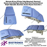Biotronix Hi Low Traction Table Motorized ( Electrical ) Remote Controlled Deluxe Model Dual Function ( Hi Low Height Adjustable and Head Rest Remote Controlled  )  used in Physiotherapy and Rehabilitation Make in India 3 Year Motor warranty