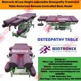 Biotronix Hi Low Height Adjustable Osteopathy Treatment Table Motorized Remote Controlled Basic Model used in Physiotherapy and Rehabilitation Make in India