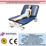 Biotronix Hi Low Height Adjustable Bobath Table Motorized ( Electrical ) Dual Section Dual Function ( From Wheel chair Height to Maximum and Backrest Adjustment Motorized ) used in Physiotherapy and Rehabilitation Adjustment Motorized )