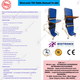 Biotronix Tilt Table Manual Model used in Physiotherapy and Rehabilitation Make in India