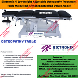 Biotronix Hi Low Height Adjustable Osteopathy Treatment Table Motorized Remote Controlled Deluxe Model used in Physiotherapy and Rehabilitation Make in India