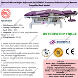 Biotronix Hi Low Height Adjustable Osteopathy Treatment Table Motorized Remote Controlled Basic Model used in Physiotherapy and Rehabilitation Make in India