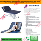 Biotronix Hi Low Height Adjustable Bobath Table Motorized ( Electrical ) Dual Section Dual Function ( From Wheel chair Height to Maximum and Backrest Adjustment Motorized ) used in Physiotherapy and Rehabilitation Adjustment Motorized )