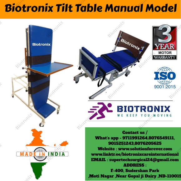 Biotronix Tilt Table Manual Model used in Physiotherapy and Rehabilitation Make in India