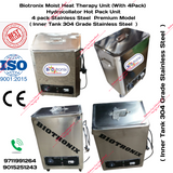 Biotronix Moist Heat Therapy Unit (With 4Pack) Hydrocollator Hot Pack Unit 4 pack Stainless Steel  Premium Model ( Inner Tank 304 Grade Stainless Steel  ) used in Physiotherapy and Rehabilitation Make In India