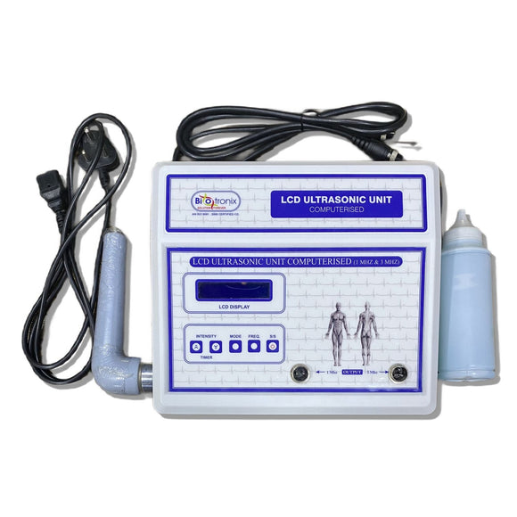 Biotronix ULTRASOUND THERAPY 1 and 3 MHz Equipment LCD Display Clinical Premium Model Make in India with 2 year Warranty