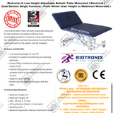 ﻿﻿Biotronix Hi Low Height Adjustable Bobath Table Motorized ( Electrical ) Dual Section Single Function ( From Wheel chair Height to Maximum Motorized )  used in Physiotherapy and Rehabilitation