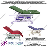 Biotronix Hi Low Height Adjustable Treatment Table/Manipulation Couch/Examination Table Motorized ( Electrical )3 Fold( Section )Remote Controlled Super Deluxe Model Triple Function ( Hi Low Height Adjustment,Backrest and Lower Section Motorized)