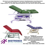 Biotronix Hi Low Height Adjustable Treatment Table/Manipulation Couch/Examination Table Motorized ( Electrical )3 Fold( Section )Remote Controlled Super Deluxe Model Triple Function ( Hi Low Height Adjustment,Backrest and Lower Section Motorized)