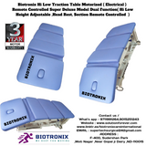 Biotronix Hi Low Traction Table Motorized ( Electrical ) Remote Controlled Deluxe Model Dual Function ( Hi Low Height Adjustable and Head Rest Remote Controlled  )  used in Physiotherapy and Rehabilitation Make in India 3 Year Motor warranty