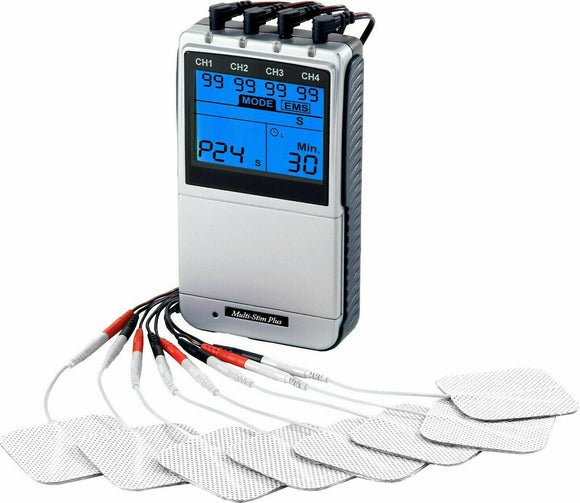 Everyway Medical EV 906B Multi Stim Plus 4 channel Digital TENS/EMS Backlit LCD Display with 37 Fixed Program (Imported Tiwan Made Pocket Model)  Massage Pain Relief Machine